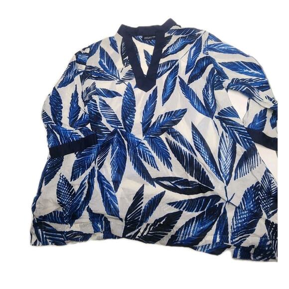 Jones New York Signature Women's Plus Size 3X Top Sheer Lightweight Blue Feather - Picture 8 of 14